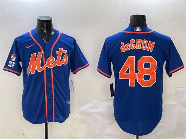 Mens New York Mets #48 Jacob DeGrom Royal 2025 Spring Training Cool Base Stitched Jersey->new york mets->MLB Jersey